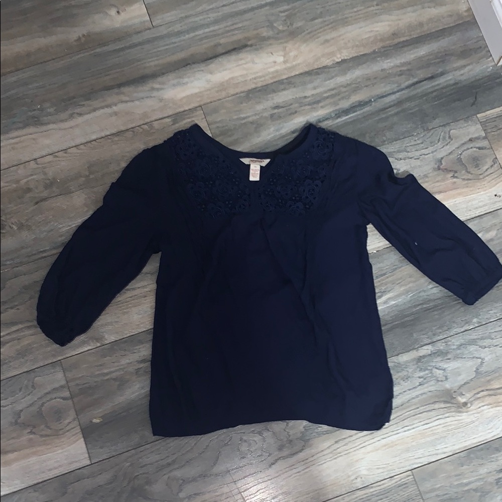 Arizona Jean Company Dark Blue Lace Top